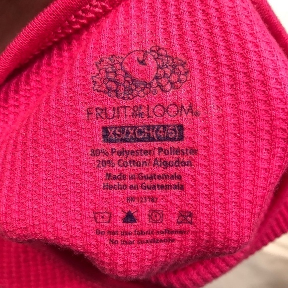 5/$10 Fruit of the loom size XS (4/5) pink long underwear - Picture 5 of 6
